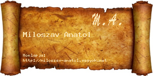 Miloszav Anatol névjegykártya